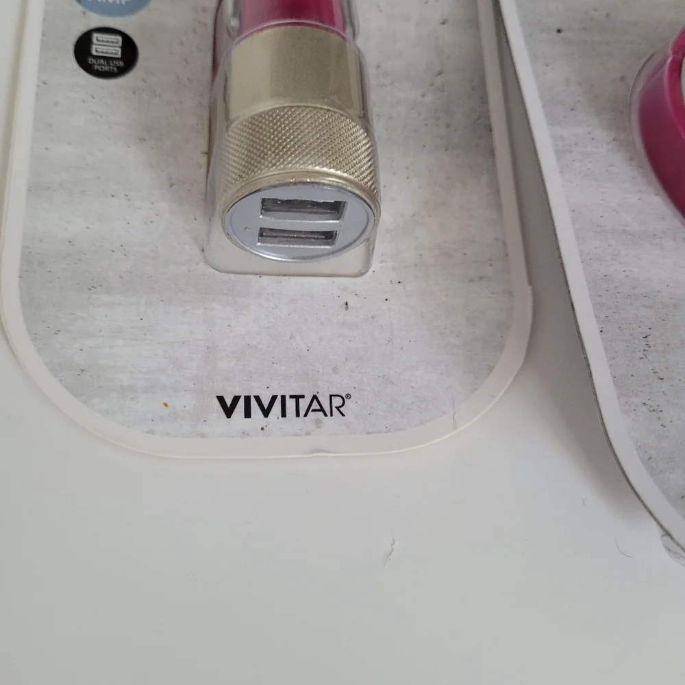 Pink wireless charger and dual car charger